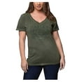 thumbnail image 1 of Harley-Davidson Women's Rugged Arch V-Neck Short Sleeve Tee, Wash Olive (3XL), Harley Davidson, 1 of 2
