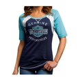 thumbnail image 1 of Harley-Davidson Women's Rumbling Contrast Raglan Premium 1/2 Sleeve Shirt H625-HE05, Harley Davidson, 1 of 2
