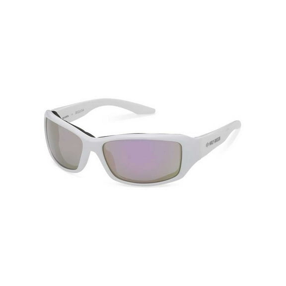 Harley-Davidson Women's Sequoia Rectangular Sunglasses, Shiny White Frames, Harley Davidson