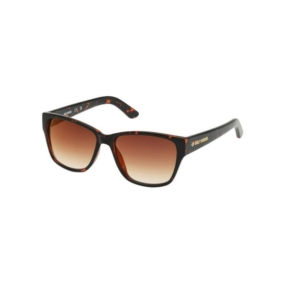 Harley-Davidson Women's Square Sunglasses, Tortoise Frame Brown Mirror Lens, Harley Davidson