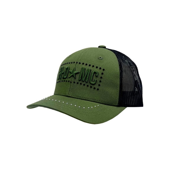 Harley-Davidson Women's Studded Medal Curved Bill Mesh Trucker Hat, Green/Black, Harley Davidson