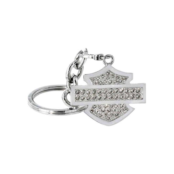 Harley-Davidson Women's Swarovski Elements Bar & Shield Key Chain HDKY12, Harley Davidson