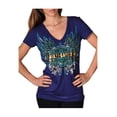 thumbnail image 1 of Harley-Davidson Women's Tee, Rhinestone Live To Ride B&S, Blue HD215-007BLU (S), Harley Davidson, 1 of 2