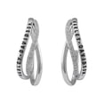 thumbnail image 1 of Harley-Davidson Women's Twisted Bling Stone H-D Hoop Earrings - Sterling Silver, Harley Davidson, 1 of 2