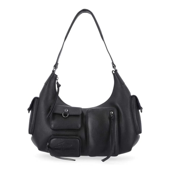 Harley-Davidson Women's Utilitarian Pebble Leather Hobo Shoulder Purse, Black, Harley Davidson