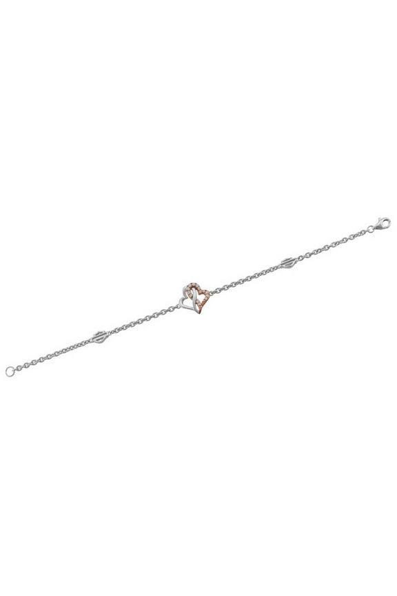 Women's White & Rose Gold Bling Infinity Hearts Bracelet (6.5), Harley Davidson