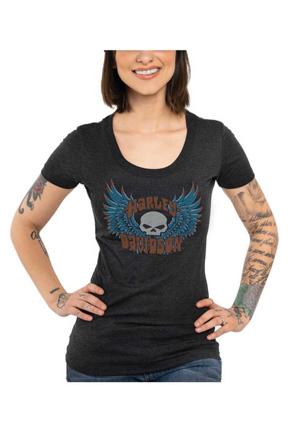 Women's Willie G Winged Embellished Short Sleeve Tee (2XL), Harley Davidson