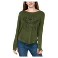 thumbnail image 1 of Harley-Davidson Women's Wing Shield Embellished Long Sleeve Shirt - Green (S), Harley Davidson, 1 of 2