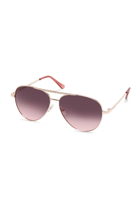 Womens Aviator Sunglasses, Rose Gold Frame & Gradient Brown Lens, Harley Davidson