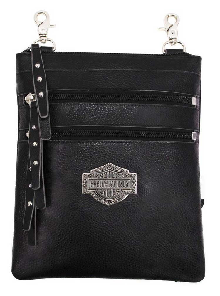 Harley-Davidson Women's B&S Filigree Logo Pebbled Leather Backpack - Black,  Harley Davidson