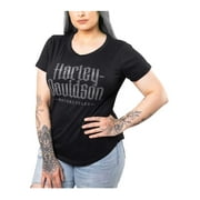 Harley-Davidson Womens Electricity Embellished Scoop Neck Short Sleeve Tee 2XL, Harley Davidson