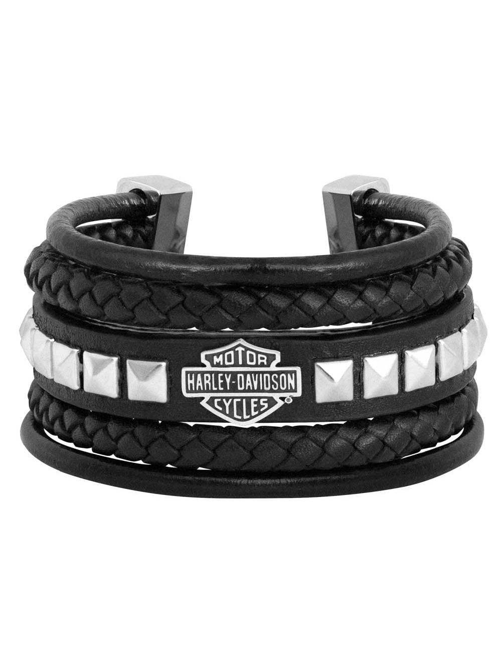 Harley davidson leather bracelet best sale