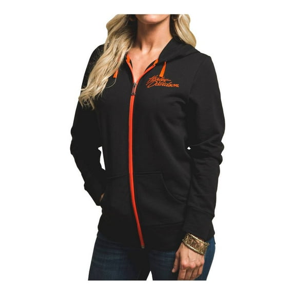 Harley-Davidson Womens Moving Piston Embroidered Full-Zip Hoodie H665-HB82 (XXL), Harley Davidson