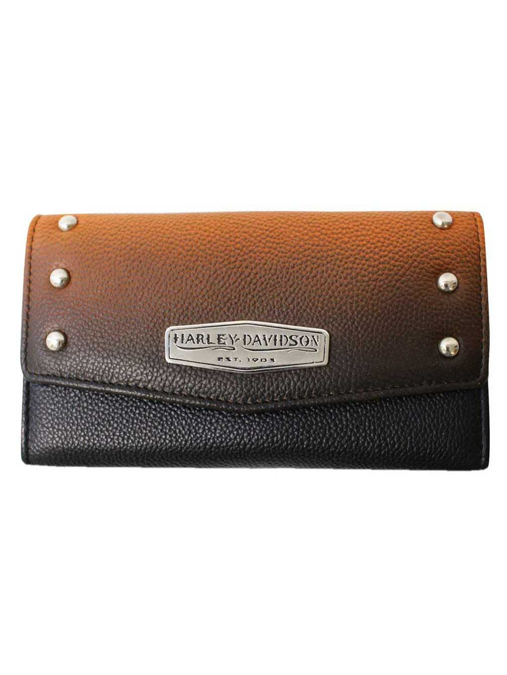 Harley-Davidson Womens Ombre Effect 7 in. Leather Clutch Wallet