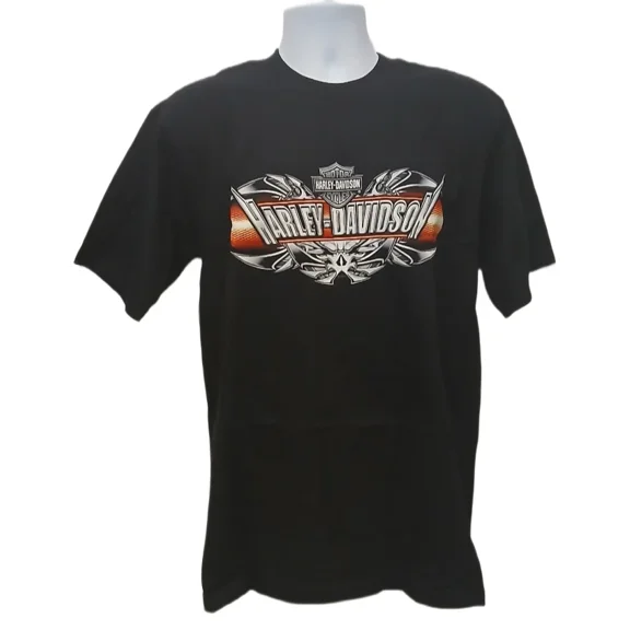 Harley Davidson battleaxe black men's shirt short