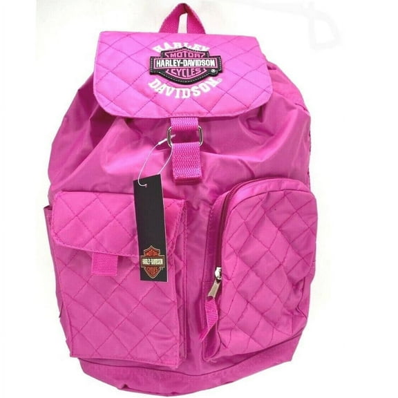 Harley-Davison Lightweight Pink Nylon Logo Backpack