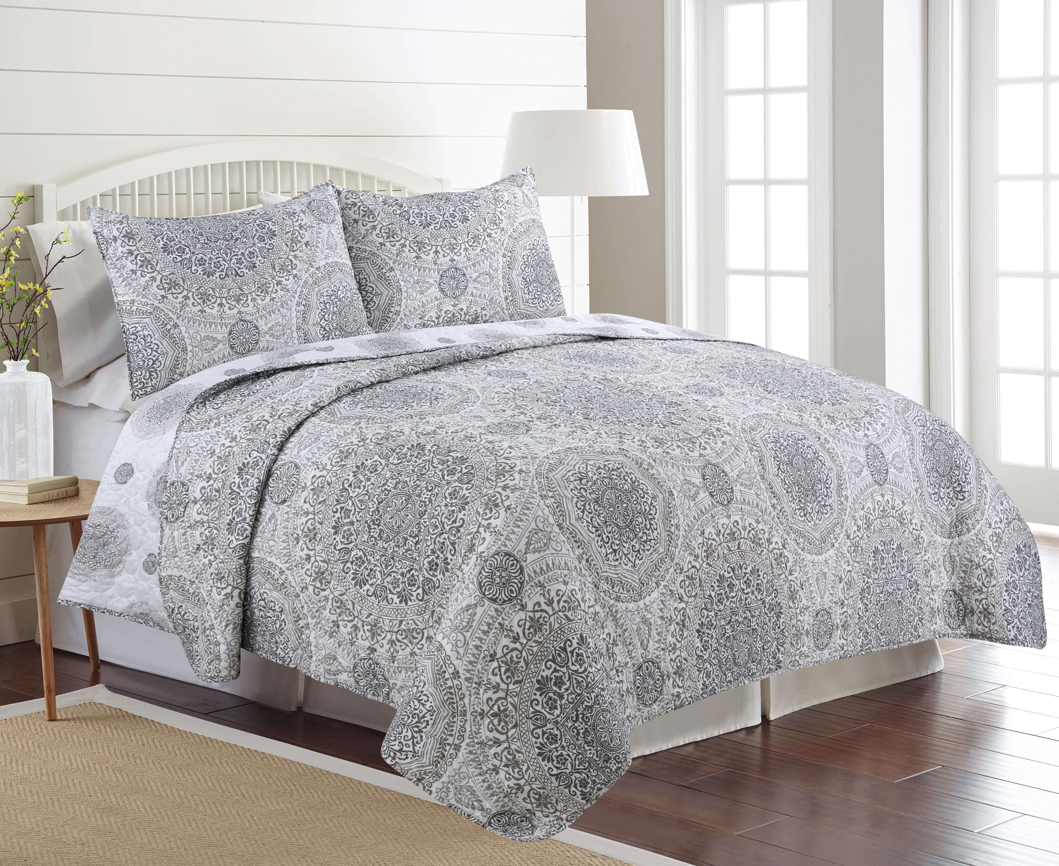 Harley Grey 3-piece Qulit Set Full/Queen