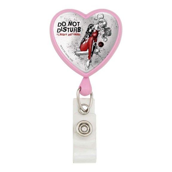 Harley Quinn Already Disturbed Heart Lanyard Retractable Reel Badge ID Card Holder