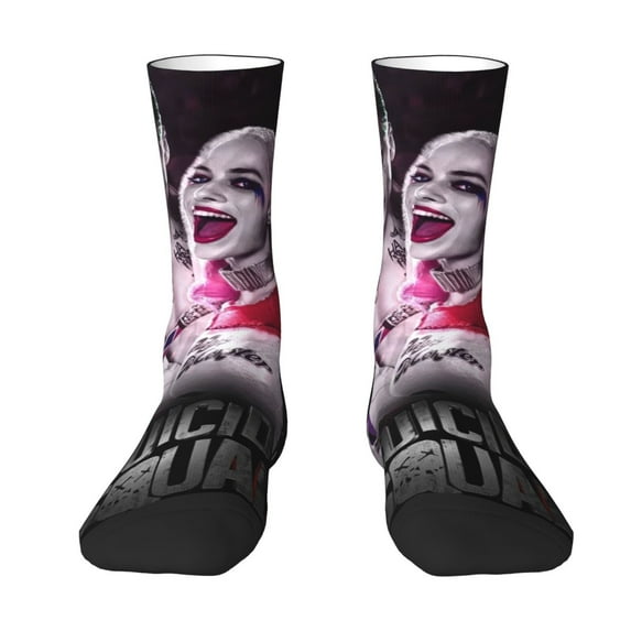 Harley Quinn And Joker Adult Socks Breathable Cozy Soft Crew Socks Novelty Casual Calf Stockings For Men Women