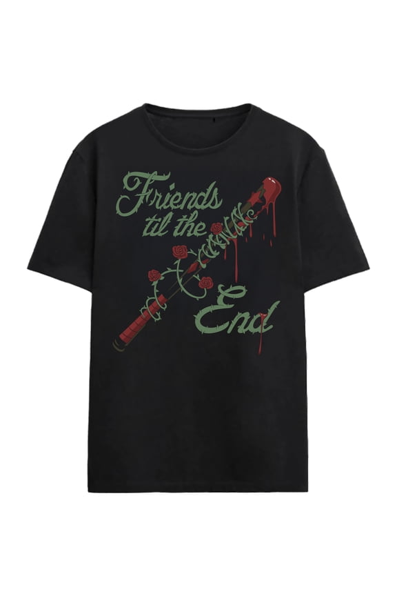 Harley Quinn Animated Series Friends Til The End Adult Black Crew Neck Short Sleeve T-shirt-3XL