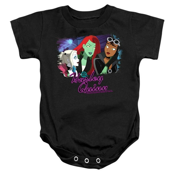 Harley Quinn Animated Series Girl Gang Unisex Infant Snap Suit for Baby (6 Months) Black