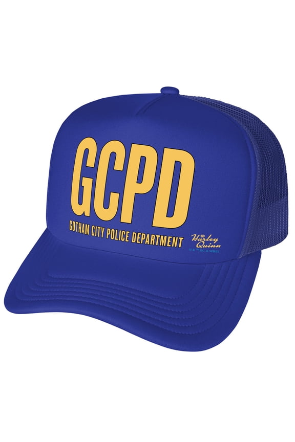 Harley Quinn Animated Series Gotham City Pd Gcpd Logo Foam Snapback Trucker Hat - Unisex for Men and Women