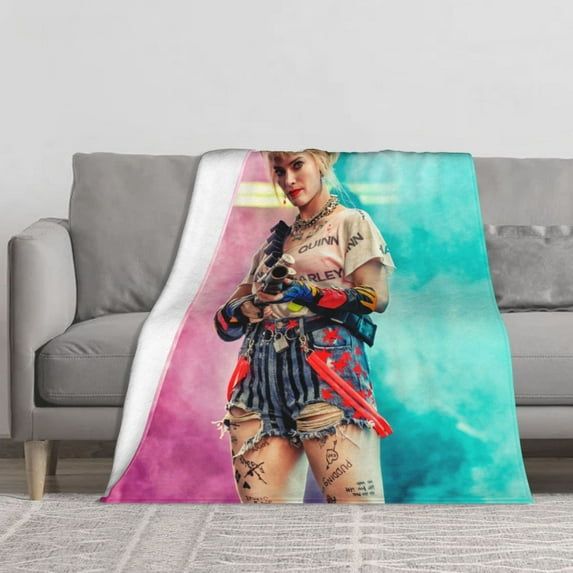 Harley Quinn Blanket Luxury Soft Fuzzy Flannel Fleece Throw Blanket Decor Gift For Bed Sofa Couch Car 60x50in
