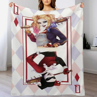 Harley Quinn Blanket, Super Soft Cozy Flannel Throw Blanket Bedding Gifts for Kids Adults, Warm Fleece Blankets for Sofa Couch Chair Bed Living Room 40"x30"