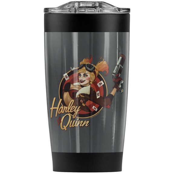 Harley Quinn Bomber Stainless Steel Tumbler 20 oz Coffee Travel Mug/Cup, Vacuum Insulated & Double Wall with Leakproof Sliding Lid | Great for Hot Drinks and Cold Beverages