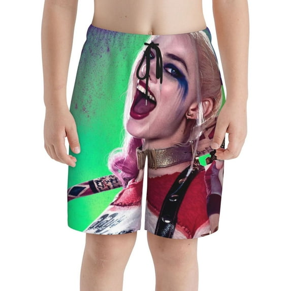Harley Quinn Boy'S Swim Trunks Quick Dry Board Shorts Kids Beach Swim Shorts Bathing Suits Swimsuit