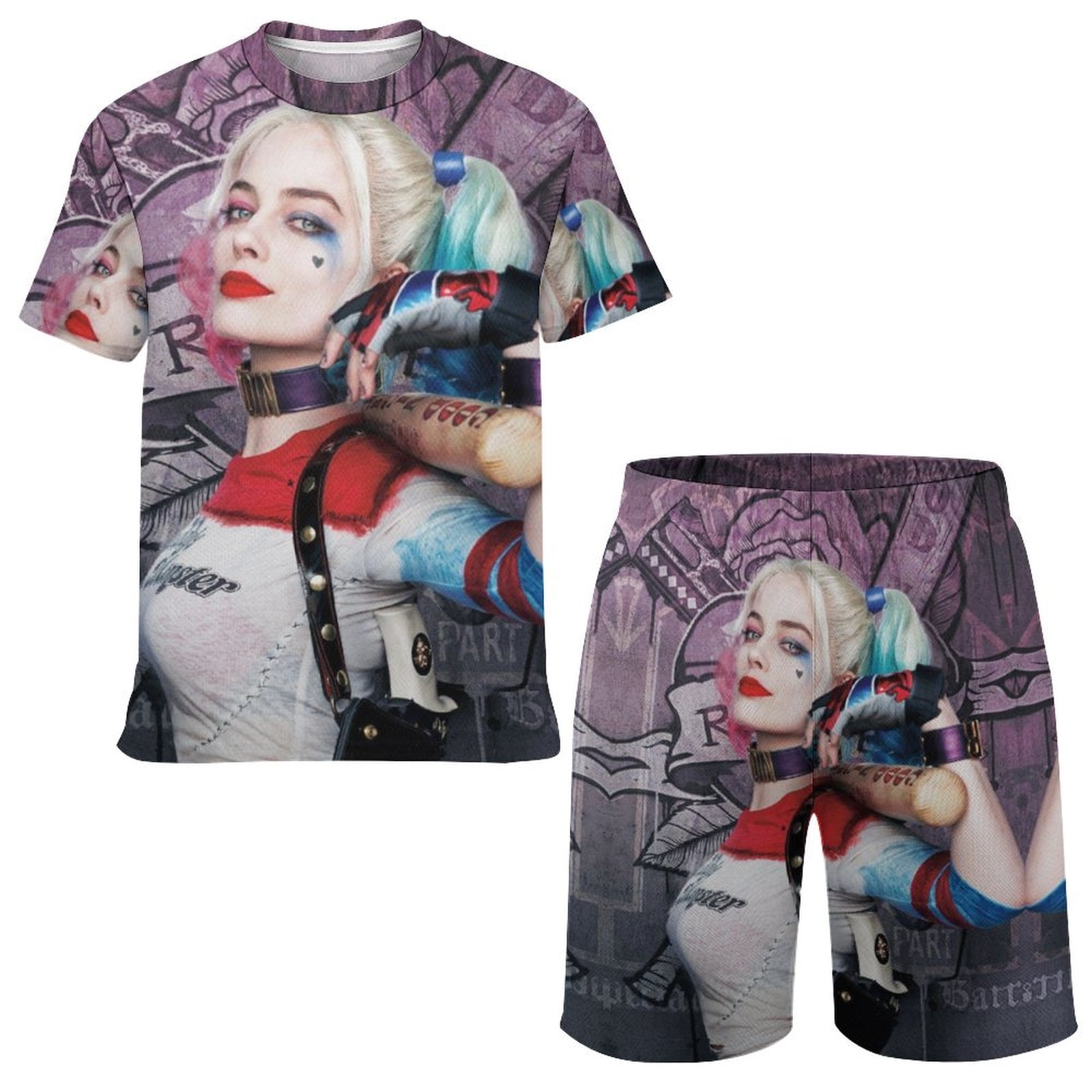 Harley Quinn Boys Short Sleeve TShirt And Mesh Shorts Outfit Set for — free download
