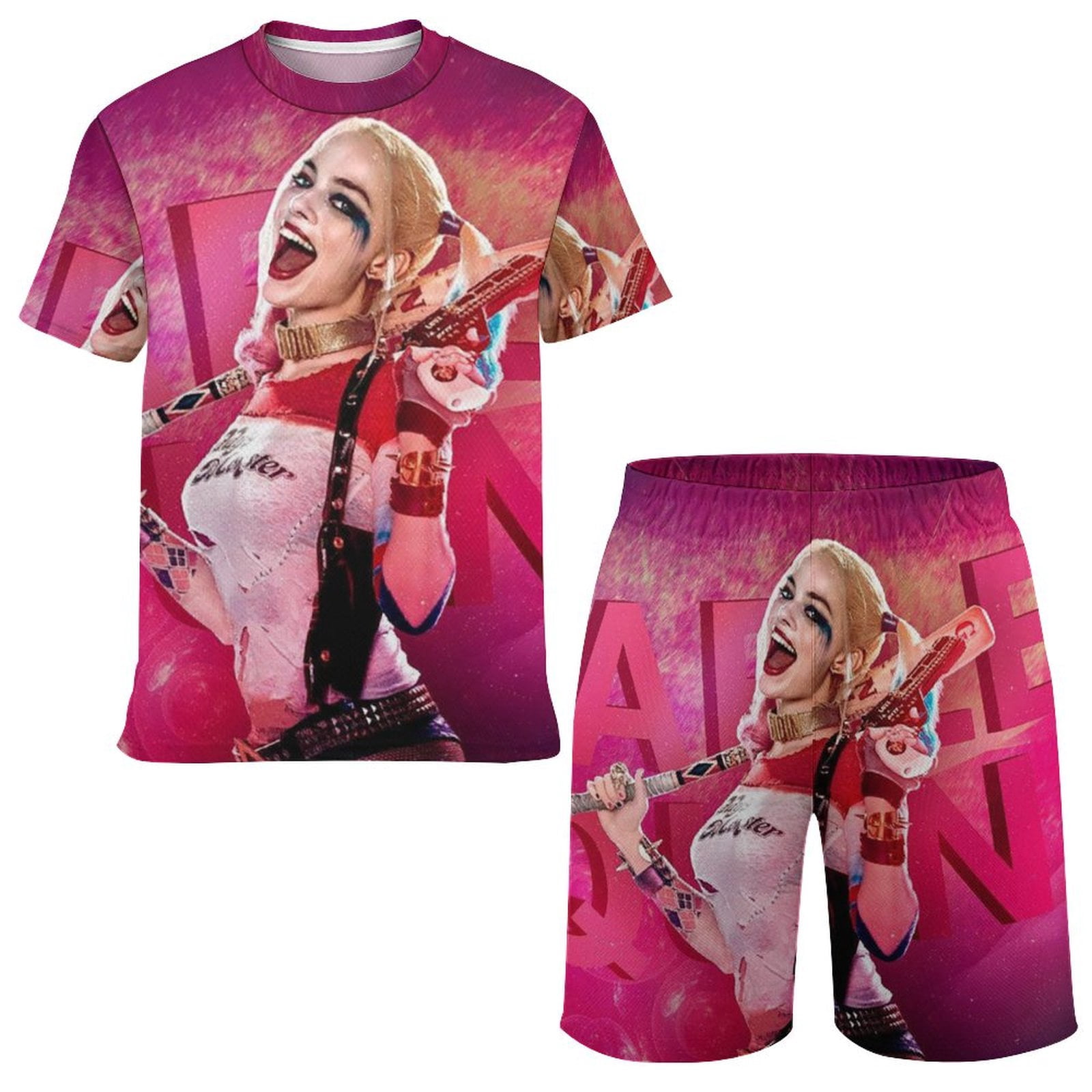 Harley Quinn Boys Short Sleeve TShirt And Mesh Shorts Outfit Set for — free download