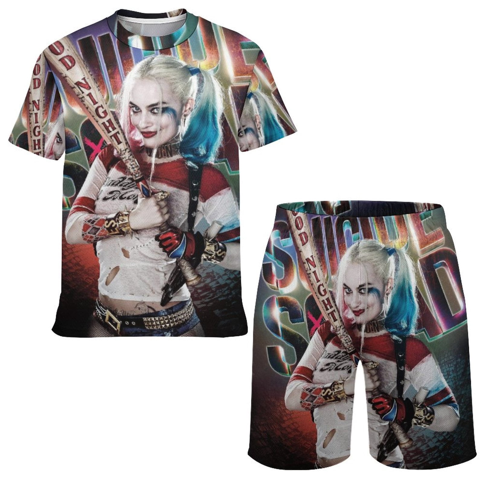 Harley Quinn Boys Short Sleeve TShirt And Mesh Shorts Outfit Set for — free download