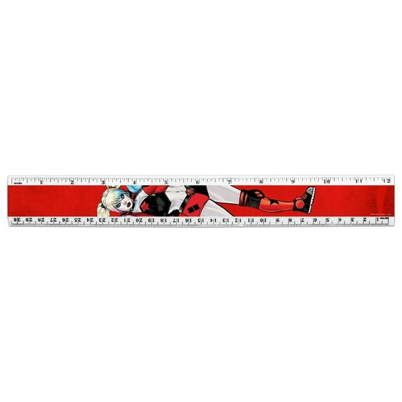 Harley Quinn Character 12 Inch Standard and Metric Plastic Ruler