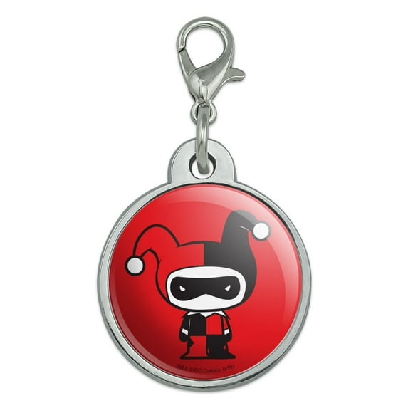 Harley Quinn Cute Chibi Character Chrome Plated Metal Pet Dog Cat ID Tag