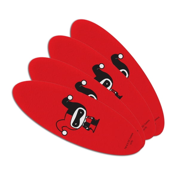 Harley Quinn Cute Chibi Character Double-Sided Oval Nail File Emery Board Set 4 Pack