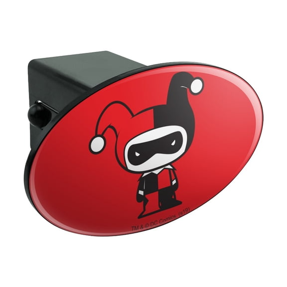 Harley Quinn Cute Chibi Character Oval Tow Trailer Hitch Cover Plug Insert