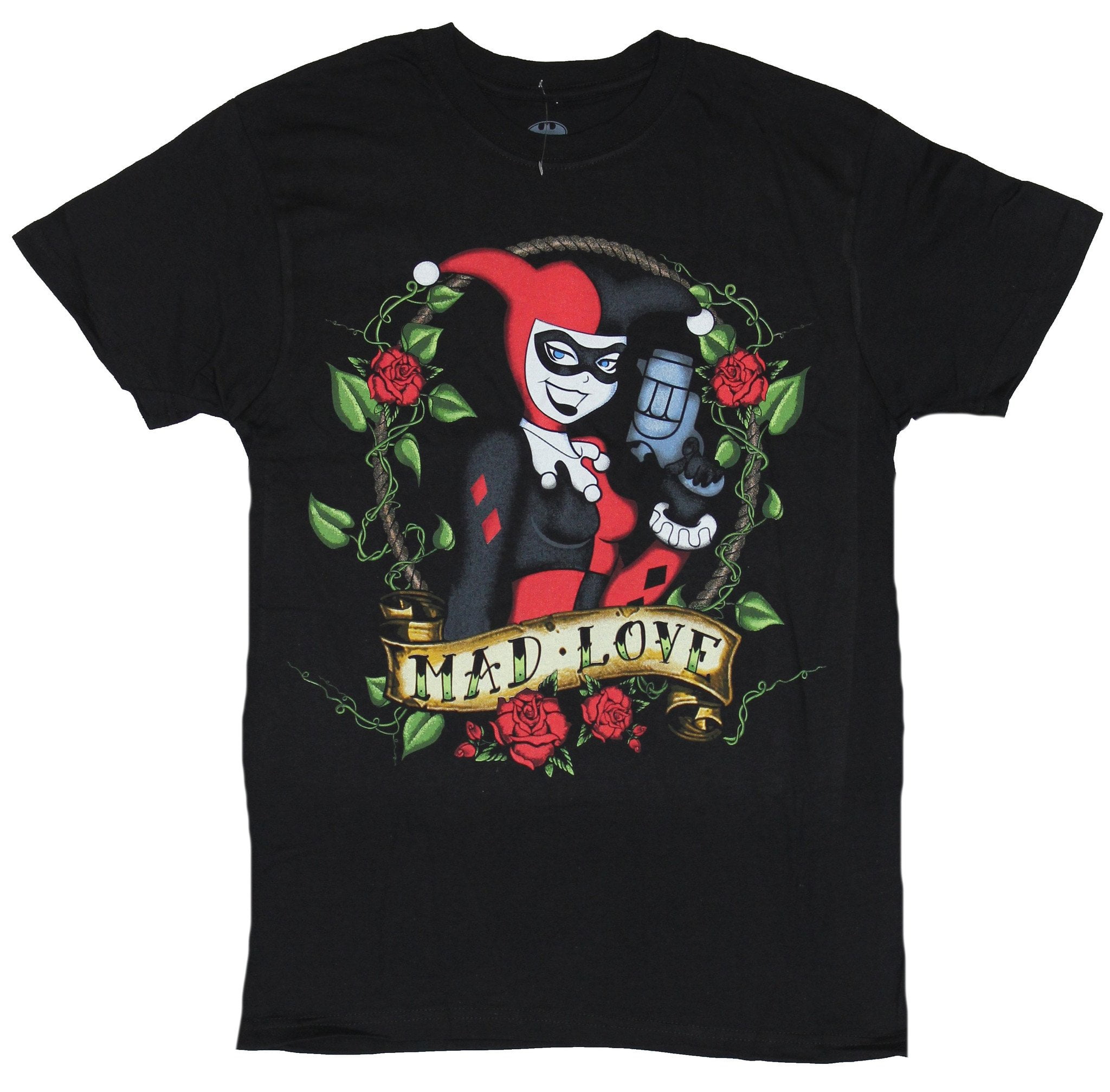 The Joker Adult Unisex Black Jester T-Shirt DC The Joker Adult Unisex Black Jester T-Shirt DC