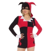 Harley Quinn Diamonds Womens Hooded Romper Medium