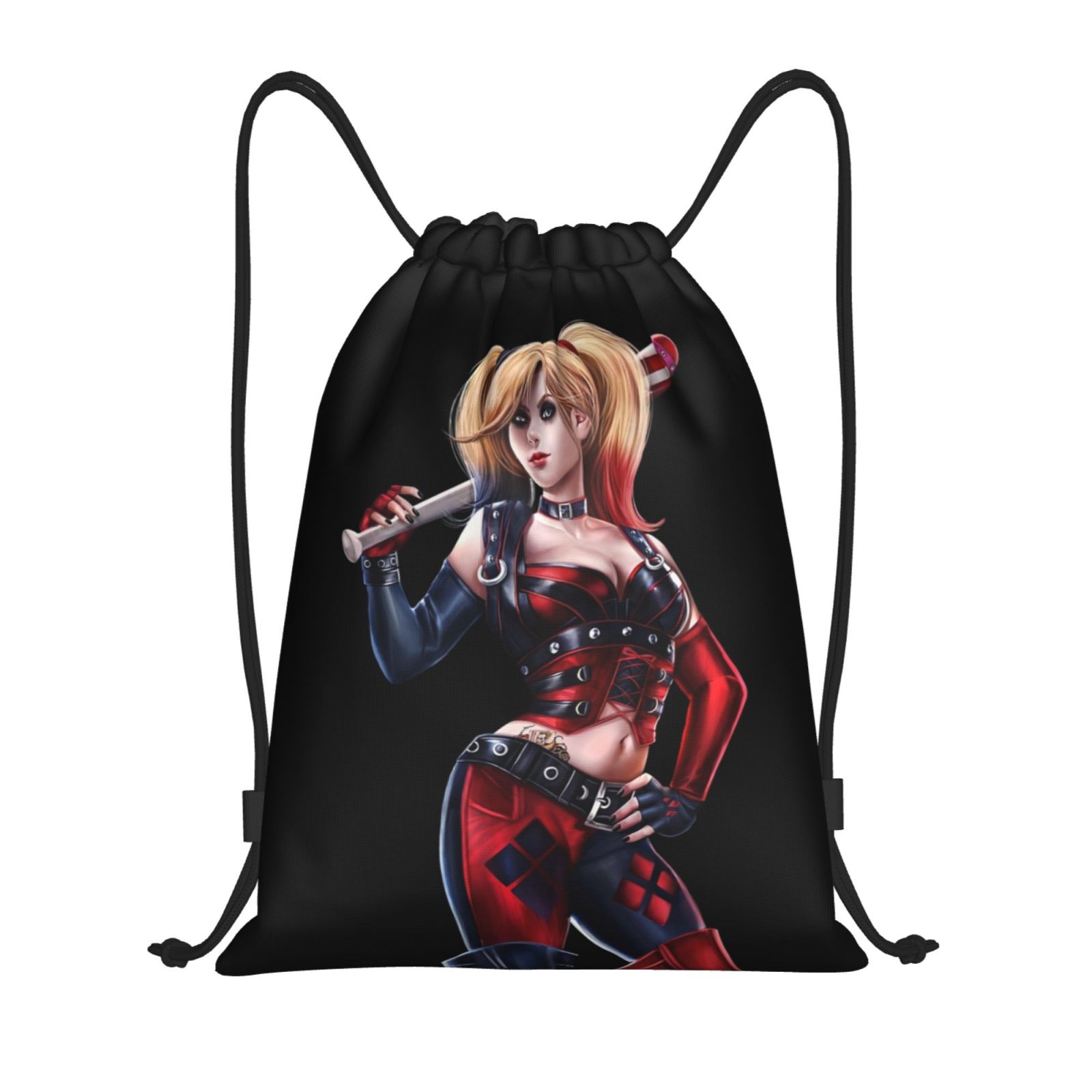 Harley Quinn Drawstring Backpack Sports Gym Bag Drawstring Bag for