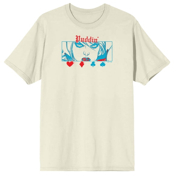 Harley Quinn Eyes & Character Art Adult Tofu Crew Neck Short Sleeve T-shirt
-Large