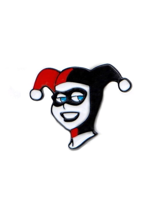 Harley Quinn Face 0.5 Inches Tall Enamel Metal Pin