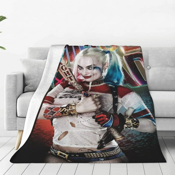 Harley Quinn Fleece Blanket Super Soft Cozy Throw Blanket Fuzzy Comfy Flannel Blanket Warm Plush Blankets And Throws For Couch, Sofa, Bed 60"X50"