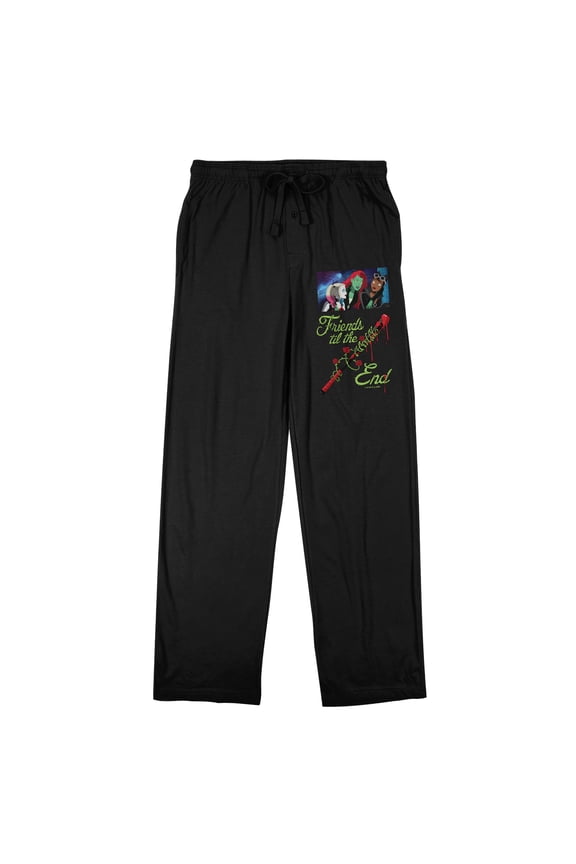 Harley Quinn Friends Til the End Men's Black Sleep Pants-Small