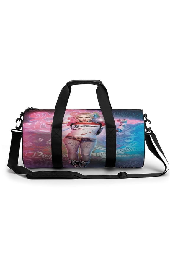 Harley Qu-in Gym Bag Cartoon Printed Gym Bag cylinder Gym Bag Sports Luggage Bag weekend Luggage Bag