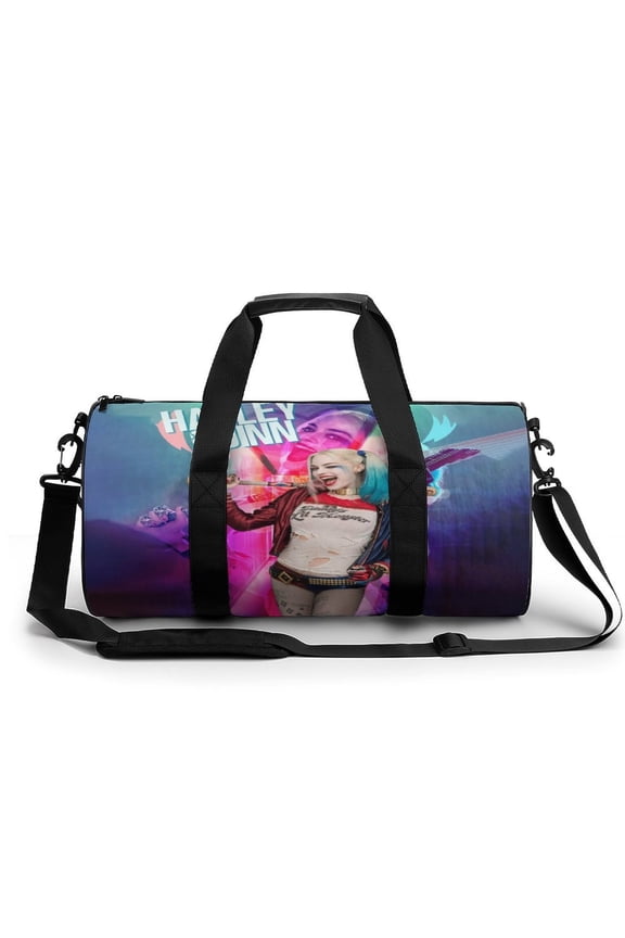 Harley Qu-in Gym Bag Cartoon Printed Gym Bag cylinder Gym Bag Sports Luggage Bag weekend Luggage Bag