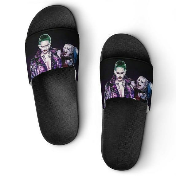 Harley Quinn Joker Animated Unisex Slippers Summer Beach Slippers Casual Non Slip Comfortable Slide Sandals Home Slippers For Men Women