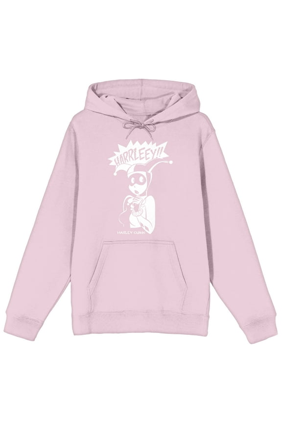 Harley Quinn Joker Costume Long Sleeve Cradle Pink Adult Hooded Sweatshirt -XL
