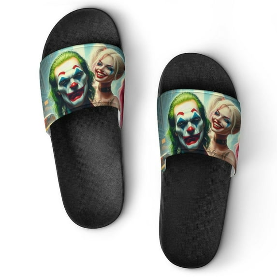 Harley Quinn Joker Film Unisex Slippers Summer Beach Slippers Casual Non Slip Comfortable Slide Sandals Home Slippers For Men Women