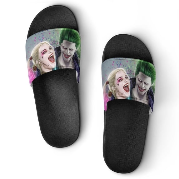 Harley Quinn Joker Film Unisex Slippers Summer Beach Slippers Casual Non Slip Comfortable Slide Sandals Home Slippers For Men Women